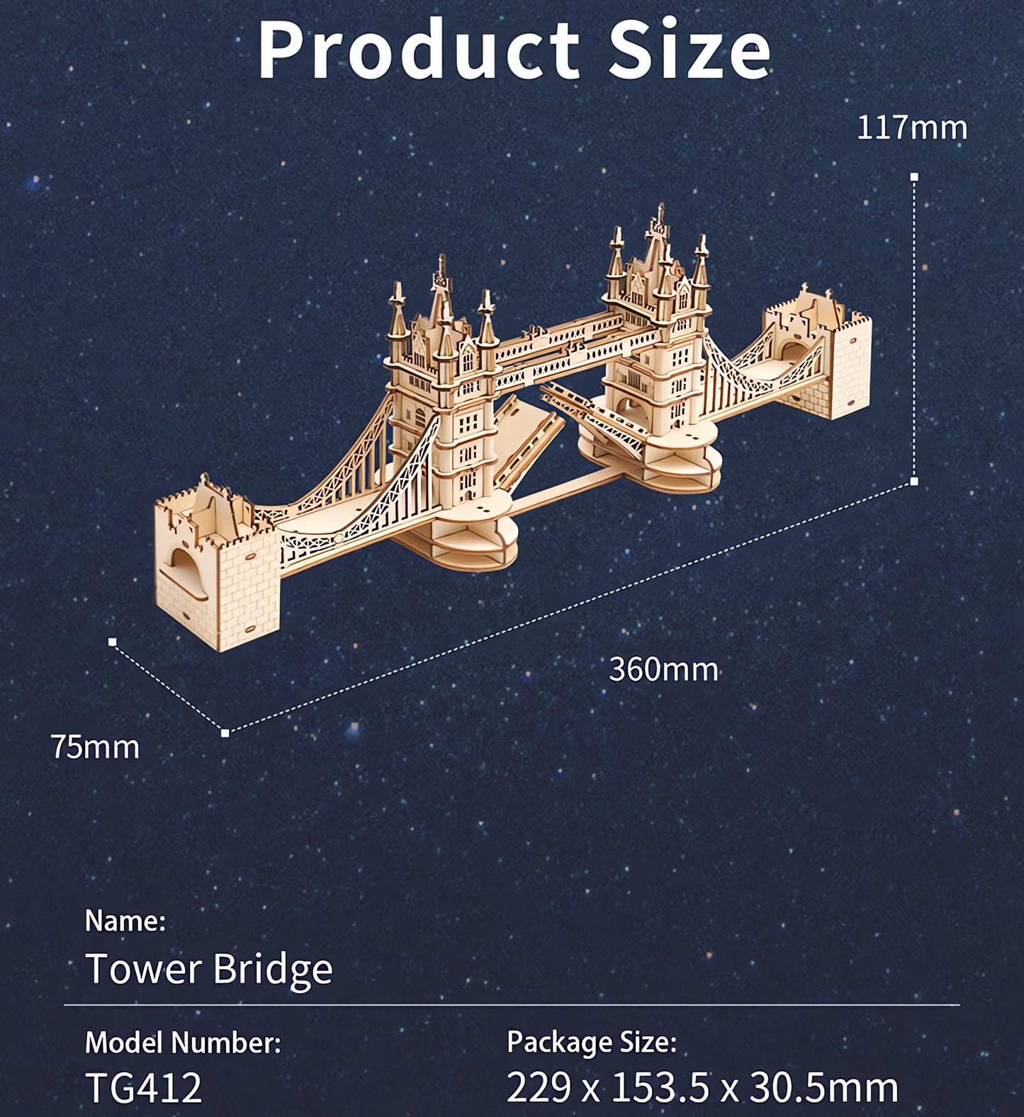 3D Tower Bridge Model Kit